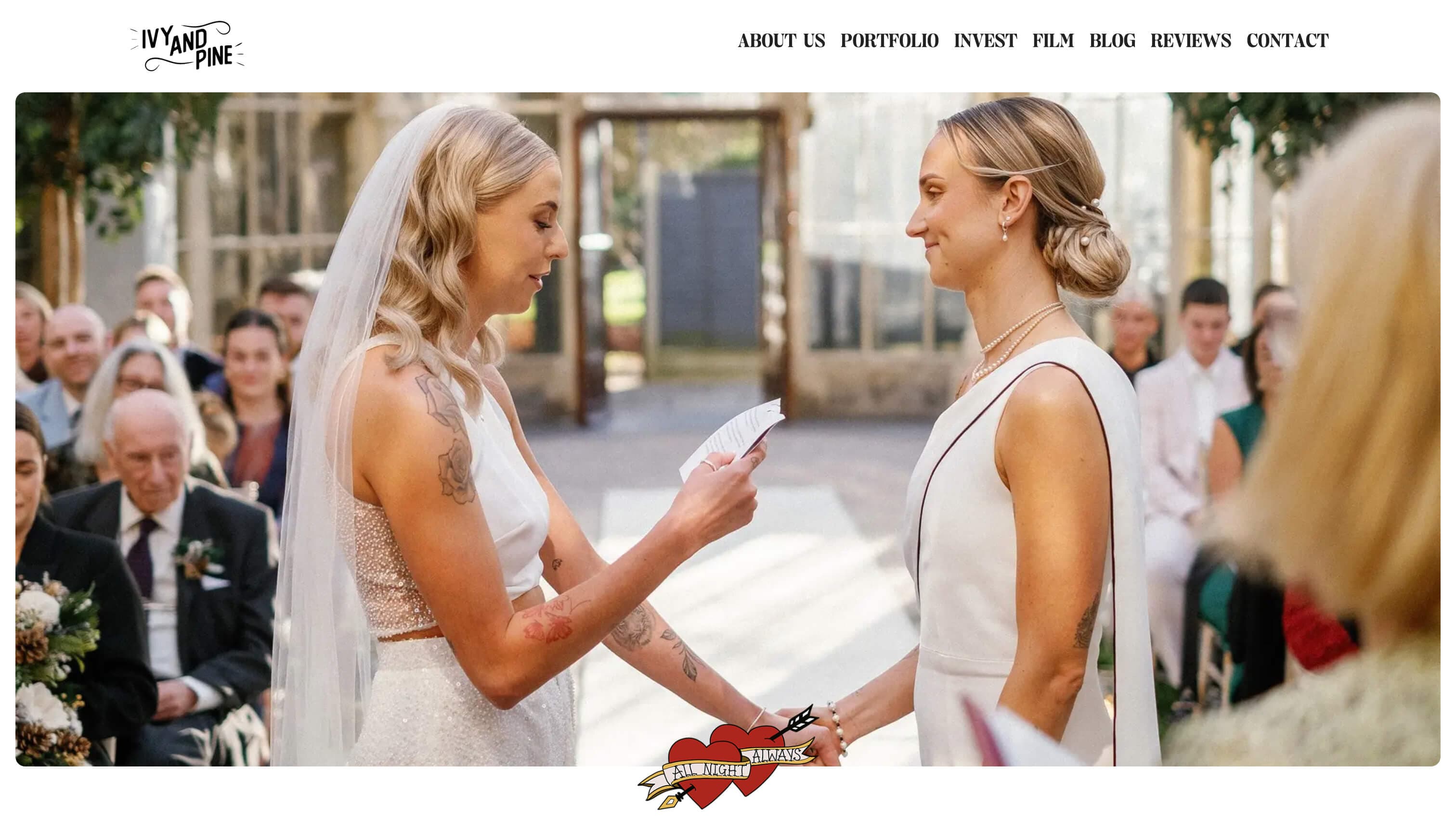 Ivy & Pine Photography desktop view